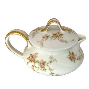 Antique Theodore Haviland Limoges China Creamer Dish Lucille Wild Roses Garland